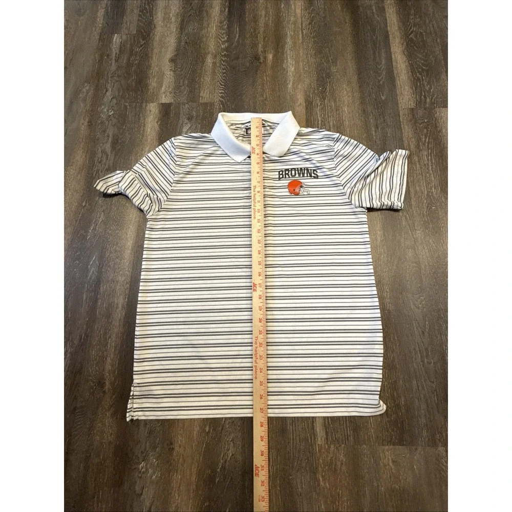 🏈 Cleveland Browns  Mens Large NFL Team Apparel Striped Polo Shirt Performance
